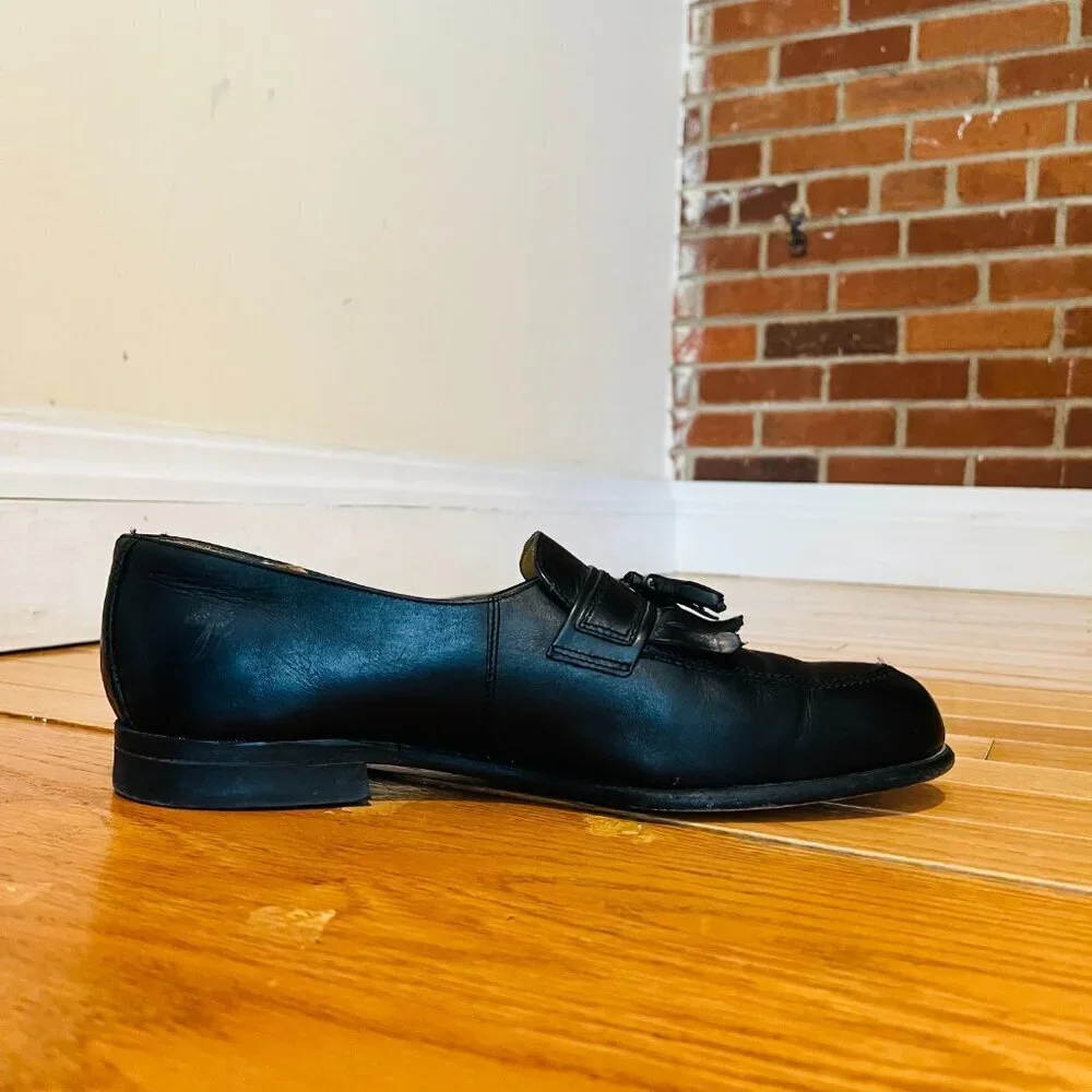 Calzoleria Toscana Shoes Mens Leather Slip On Tassel Penny Loafers Shoes 11.5